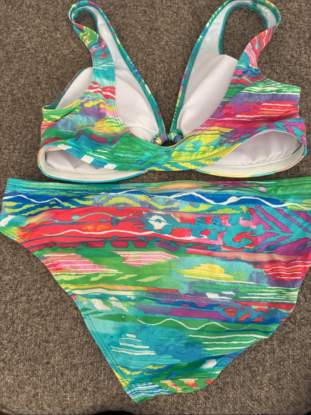 Ralph Lauren Multicolor Green Blue Pink Ring-Accent Bikini - Picture 3 of 3